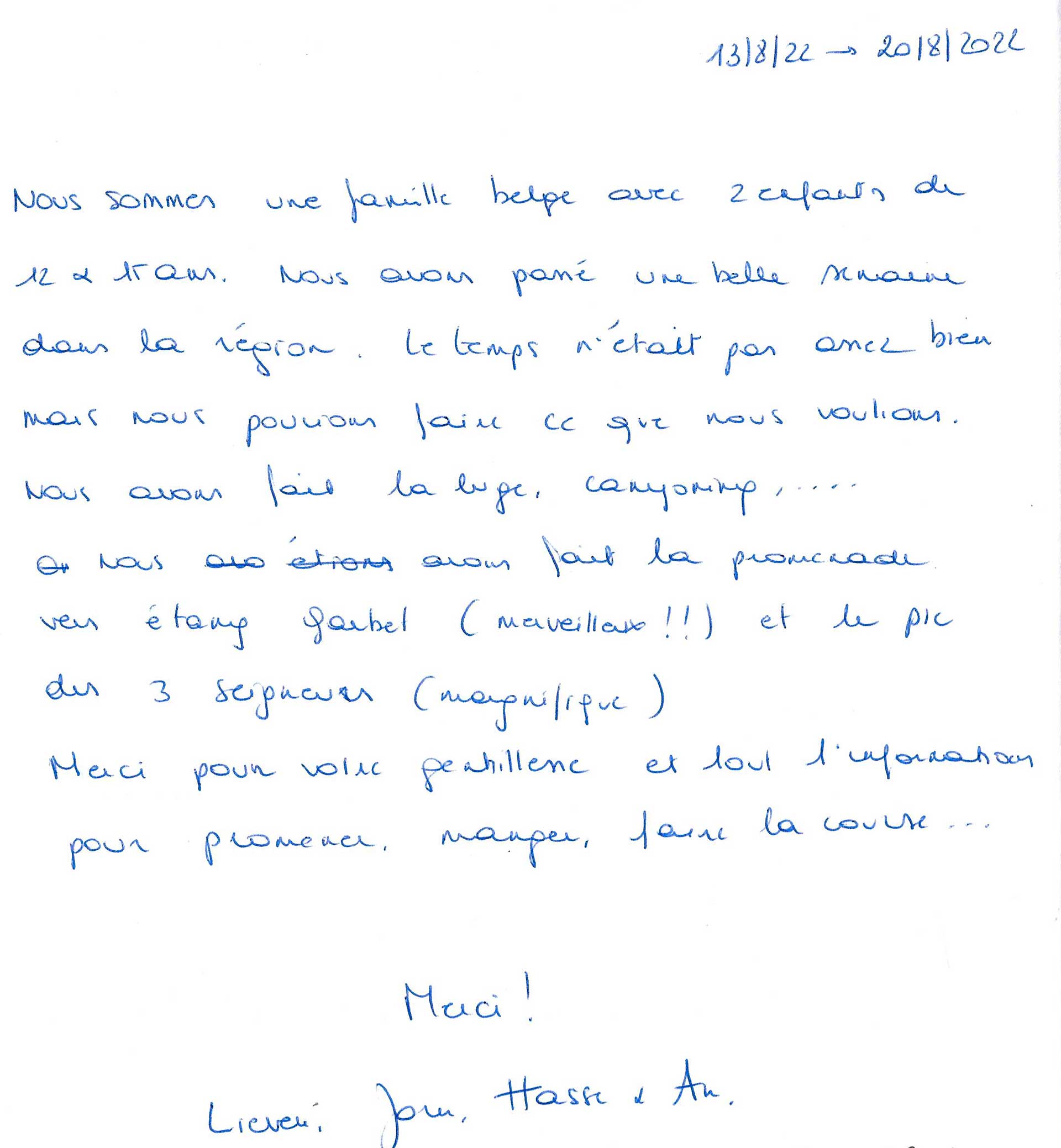 Guestbook image gite ariege